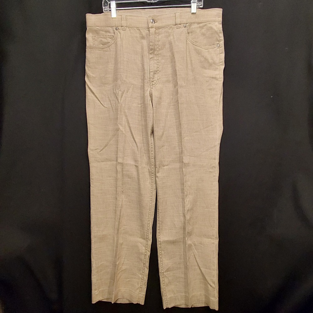 Hiltl Tan Linen Blend 5-Pocket Trousers German Made Romania Mens 40/34 ZE500